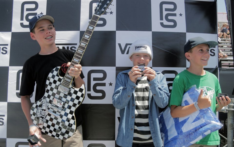 The future is bright. Jack Winburn, CJ Collins and Tate Carew taking to the podium for the Vans Park Series Junior Contest  Photo: Patrick O'Dell</span>